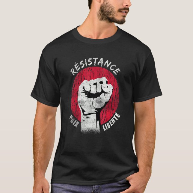T-shirt Résistance Loi fondamentale Démo Masque de Paix (Devant)