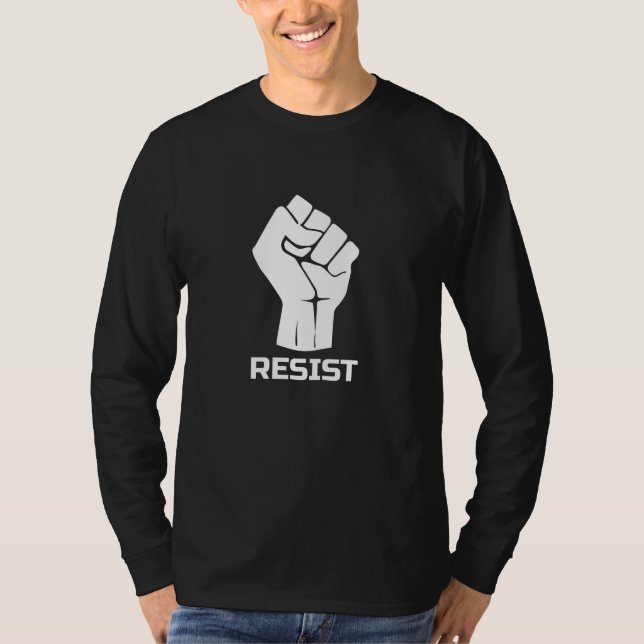 T-shirt Résiste avec le poing - en blanc (Devant)