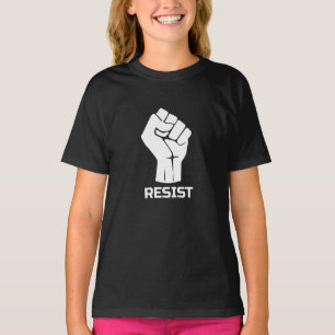T-shirt Résiste avec le poing - en blanc