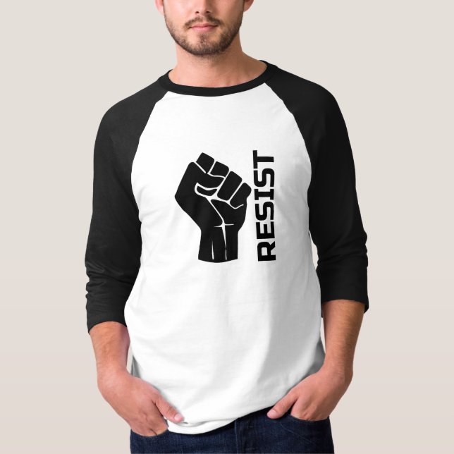 T-shirt Résiste avec poing - en noir 0002 (Devant)
