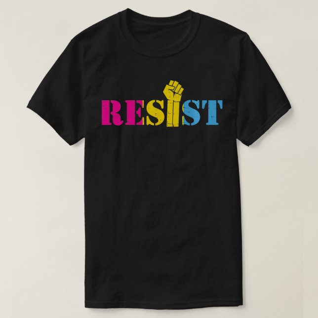T-shirt Résiste Poing élevé LGBTQ Pride Panseual Pan Drape (Design devant)