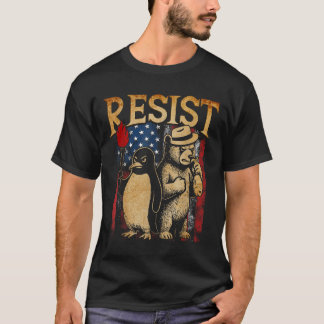 T-shirt Résister Aux Pingouins Et Ours Résister À La Manif