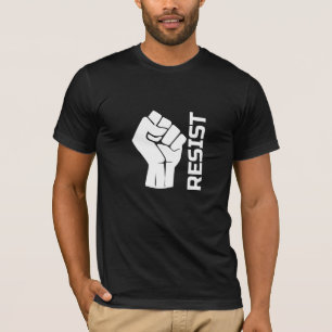 T-shirt Résister avec le poing - en blanc 0002
