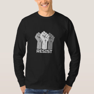 T-shirt Résister avec le poing - en blanc 0003