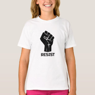 T-shirt Résister avec le poing - en noir
