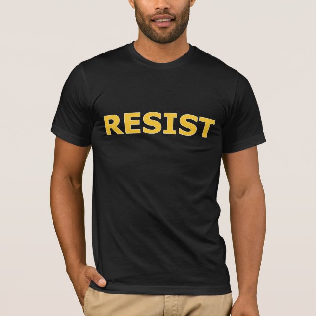 T-shirt RÉSISTER - Jaune sur Noir (Devant)