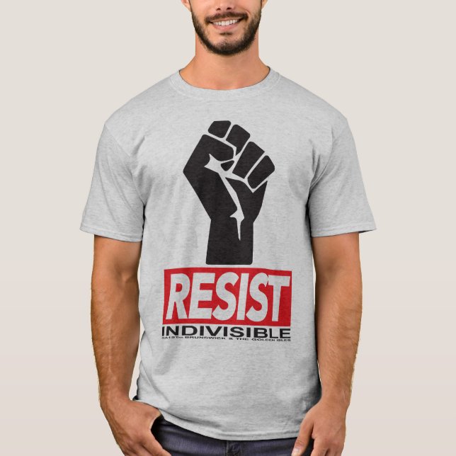 T-shirt Résistez - à la difficulté noire sur la chemise (Devant)