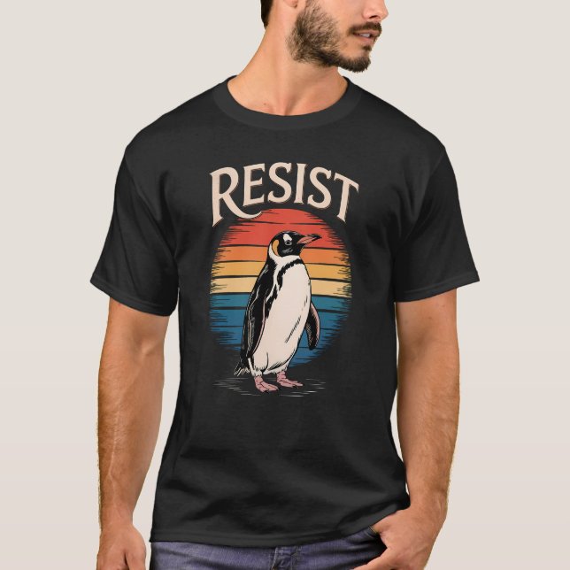 T-shirt Résistez À Pingouin Pour Activiste Et Écologiste (Devant)