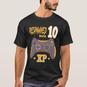 T-shirt Respecté Avec 10 XP Video Gamer 10e anniversaire G
