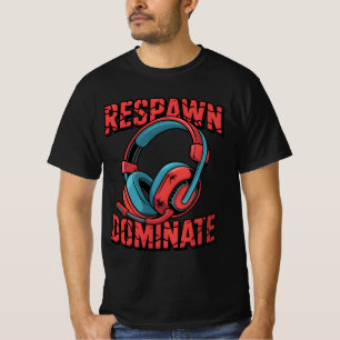 T-shirt Respecter et dominer le casque de jeu pour les jou