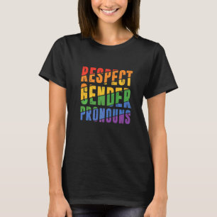 T-shirt Respecter les pronoms de genre Bisexuel Arc-en-cie