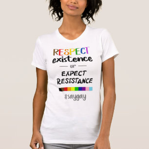 T-shirt Respecter l'existence ou s'attendre à une résist