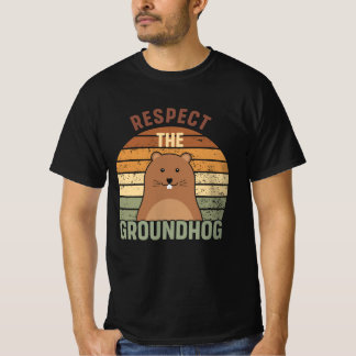 T-shirt Respectez Le Jour De La Marmotte De Fond Drôle