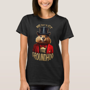 T-shirt Respectez le jour de la marmotte Marmotte drôle Wo