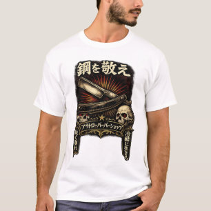 T-shirt Respectez le rasoir droit en acier japonais