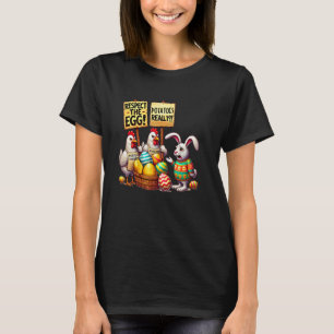 T-shirt Respectez l'oeuf drôle de lapin de Pâques poulets 