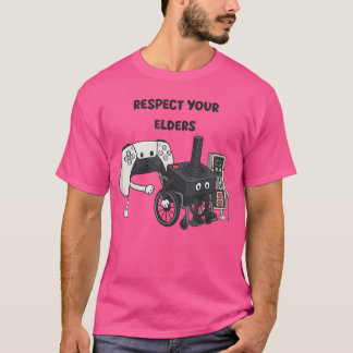 T-shirt Respectez vos aînés drôle jeu dans le style des an