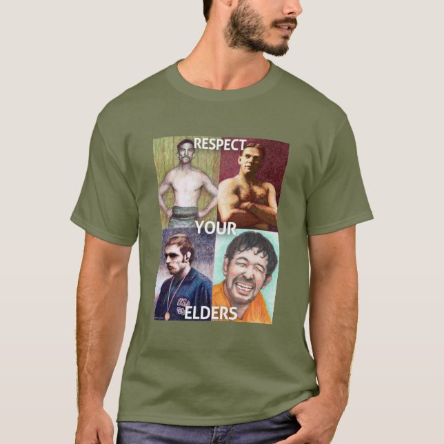 T-shirt Respectez vos aînés (l'édition de lutte) (Devant)