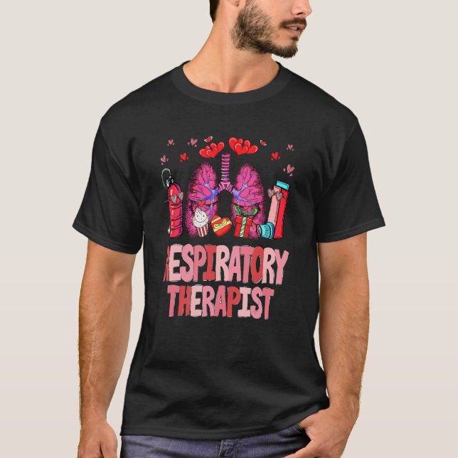 T-shirt Respiratory Therapist Oxygens Hearts Lungs Valenti (Devant)