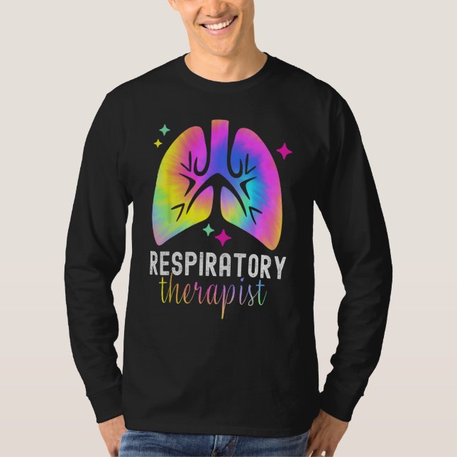T-shirt Respiratory Therapy RT Therapist Tie Dye Lungs Cut (Devant)