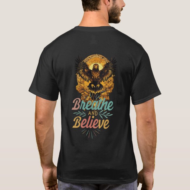 T-shirt "Respire et croire" Golden Eagle Tattoo (Dos)