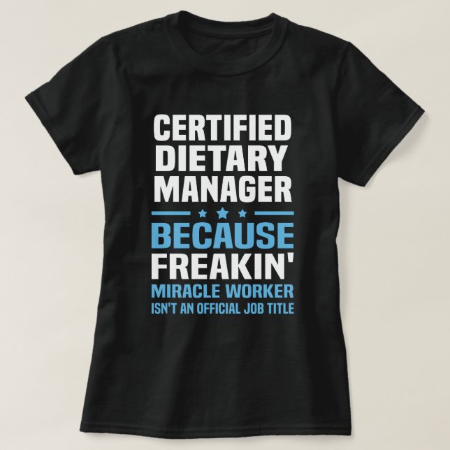 T-shirt Responsable diététique certifié (Design devant)