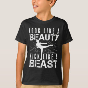 T-shirt Ressembler à Beauté Kick Comme Bête Kickboxer Athl