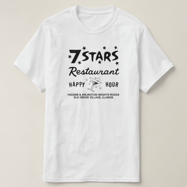 T-shirt Restaurant 7 Étoiles, Elk Grove Village, IL (Design devant)