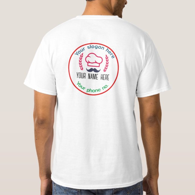 T-shirt restaurant avec logo Customisé (Dos)