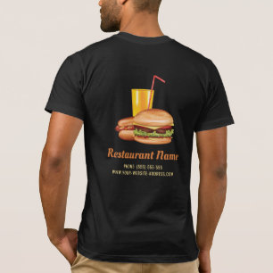 T-shirt Restaurant de hamburgers et hot-dogs Logo et texte
