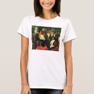 T-shirt Restaurant de jardin par August Macke. Art ancien