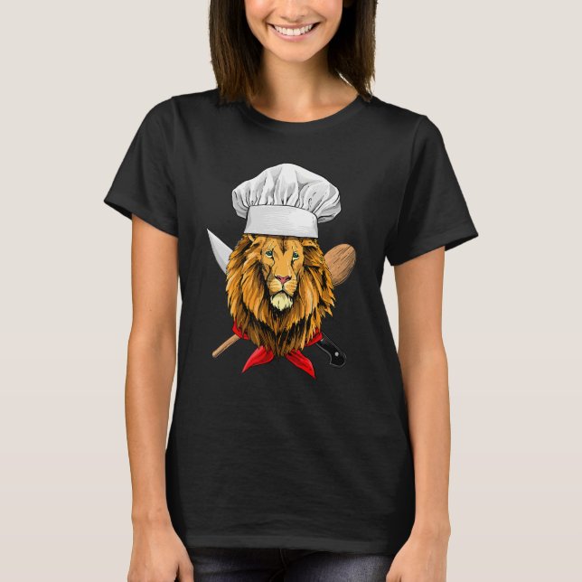 T-shirt Restaurant Lion Chef Culinary Kitchen Cooking  Wil (Devant)