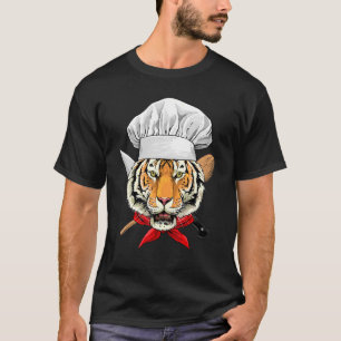 T-shirt Restaurant Tiger Chef Cook Kitchen Cooking Animal
