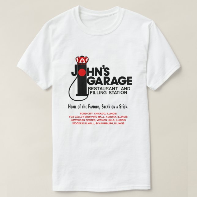 T-shirt Restaurants John's Garage en Illinois (Design devant)