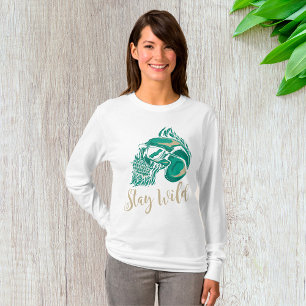 T-shirt Reste Sauvage Crâne Barbu Moderne