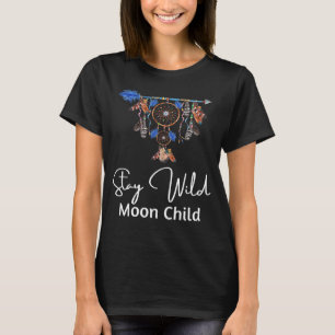 T-shirt Reste Sauvage Enfant de la Lune Attrape-Rêves Bohè