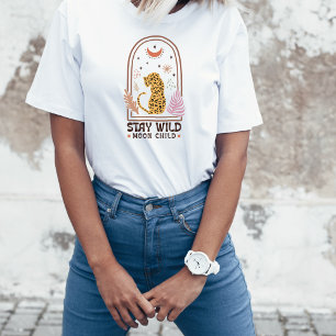 T-shirt Reste Sauvage Enfant de la Lune Boho Léopard