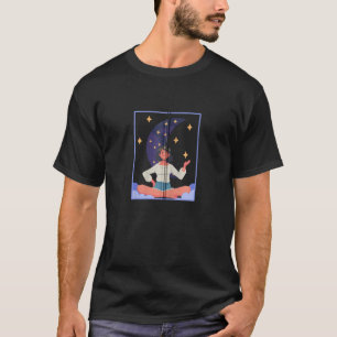 T-shirt Reste Sauvage Enfant de la Lune Hippie Assis sur u