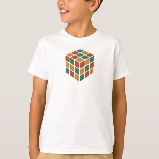 T-shirt Rester Cube | Puzzle de style rétro du cube logiqu (Devant)