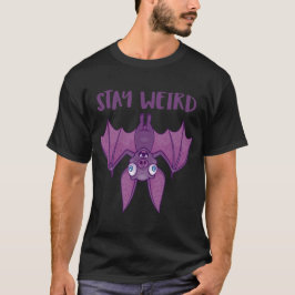 T-shirt Restez bizarre chauve-souris caricaturale
