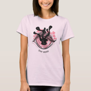 T-shirt Restez bizarre Goth Rose Oeil Déplaisant Horreur W