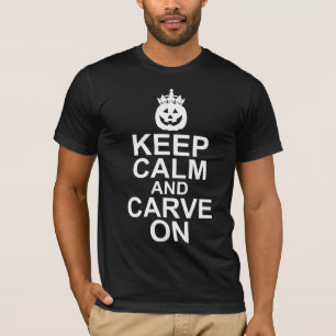 T-shirt Restez calme et caresser sur le Citrouille d'Hallo