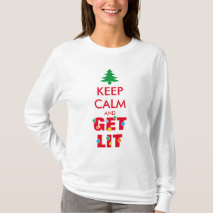 T-shirt Restez calme et éclairez-vous Noël moche et moch