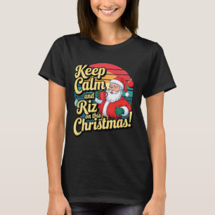 T-shirt Restez Calme Et Riz Ce Noël Avec Père Noël Cla