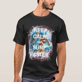 T-shirt Restez Calme Et Surf Attaque Rapide De Requins
