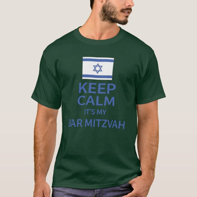 T-shirt Restez Calme Son My Bar Mitzvah Drôle (Devant)