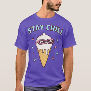 T-shirt Restez Chill Vanilla Glace Crème Avec Lunettes De 