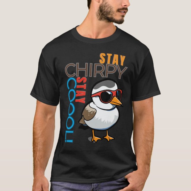 T-shirt Restez Chirpy, restez Cool - Vibes d'oiseaux rétro (Devant)