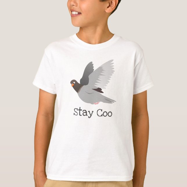 T-shirt Restez Coo Funny Pigeon Bird (Devant)