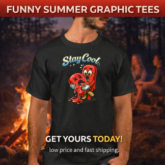 T-shirt Restez Cool - Humour Noir Drôle d'Été